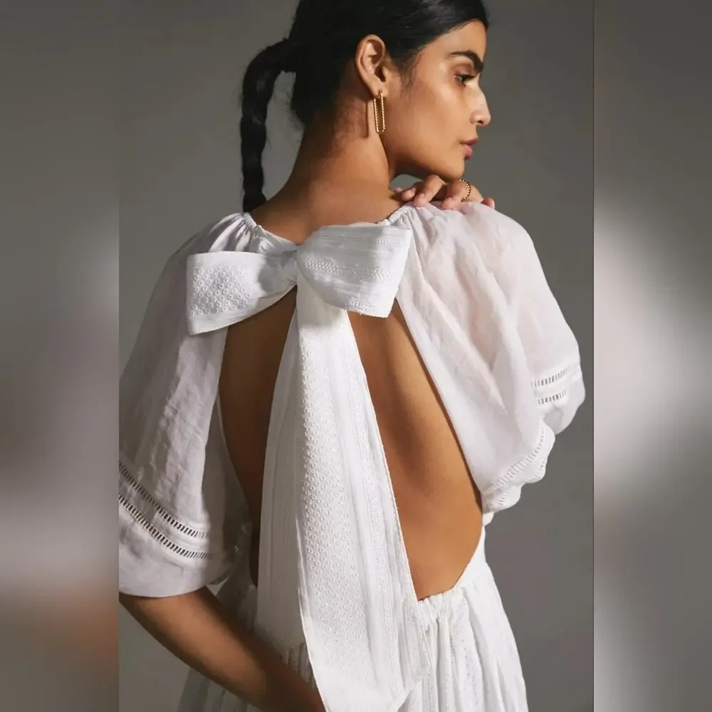 NEW Anthropologie Joslin Backless Linen Maxi Dress - Picture 5 of 5